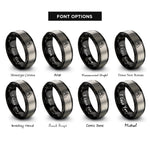 font options for inside engraving on black & grey slippery surface rings