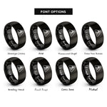 font options for inside engraving on black slippery surface rings