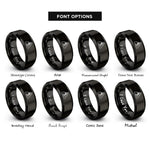 font options for inside engraving on black slippery surface rings