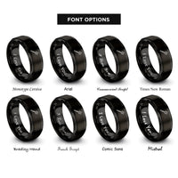 font options for inside engraving on black slotted rings