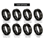 font options for inside engraving on black slotted rings
