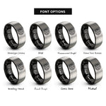 font options for inside engraving on black & gray slotted mag wheel rings