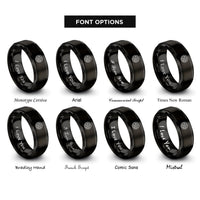 font options for inside engraving on black slotted mag wheel rings