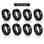 font options for inside engraving on black slotted mag wheel rings