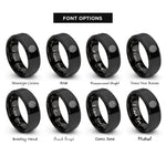 font options for inside engraving on black slotted mag wheel rings