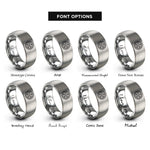 font options for inside engraving on grey slotted mag wheel rings