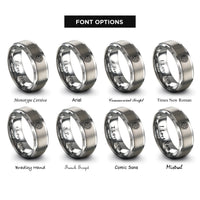 font options for inside engraving on silver slotted mag wheel rings