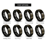 font options for inside engraving on gunmetal & black slotted mag wheel rings