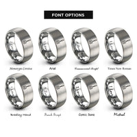 font options for inside engraving on silver slotted spatula rings