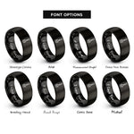 font options for inside engraving on black slotted spoon rings