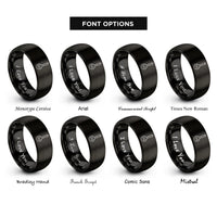 font options for inside engraving on black slotted spoon rings