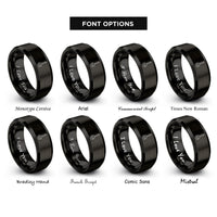 font options for inside engraving on black slotted spoon rings