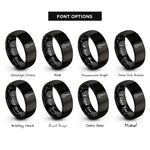 font options for inside engraving on black slotted spoon rings