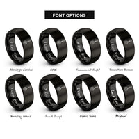 font options for inside engraving on black slotted spoon rings