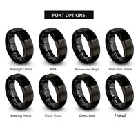 font options for inside engraving on black slotted spoon rings