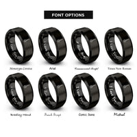 font options for inside engraving on black slotted spoon rings