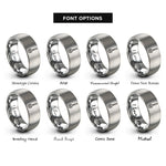 font options for inside engraving on silver slotted spoon rings