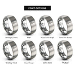 font options for inside engraving on grey slotted spoon rings