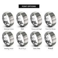 font options for inside engraving on grey slotted spoon rings