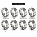 font options for inside engraving on grey slotted spoon rings