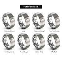 font options for inside engraving on grey slotted spoon rings