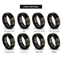 font options for inside engraving on gunmetal & black slotted spoon rings