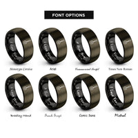 font options for inside engraving on gunmetal & black slotted spoon rings
