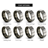 font options for inside engraving on gunmetal & gray slotted spoon rings