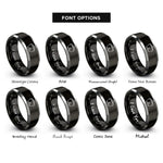 font options for inside engraving on black & grey slow cooker rings