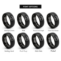 font options for inside engraving on black slow cooker rings