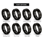 font options for inside engraving on black slow cooker rings
