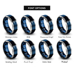font options for inside engraving on blue & gray sma connector rings