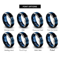 font options for inside engraving on blue & gray sma connector rings