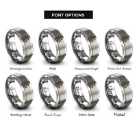 font options for inside engraving on gray sma connector rings