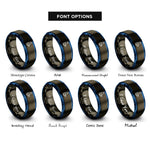 font options for inside engraving on gunmetal & blue sma connector rings