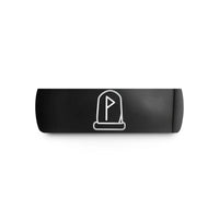 personalized rings for women – black tungsten rune stones wedding band