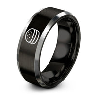 presents for him cheap – black & grey tungsten english muffin ring