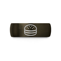 unique presents for guys – gunmetal & black tungsten english muffin wedding band
