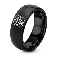 Small Birthday Gifts for Men – black tungsten latitude longitude grid ring