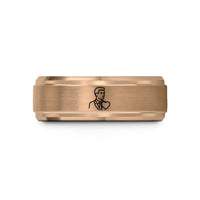 men's engraved rings present – rose gold tungsten son-in-law heart wedding band