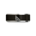 cool presents for him – black & gray tungsten speed square wedding band