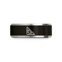 cool presents for him – black & gray tungsten speed square wedding band