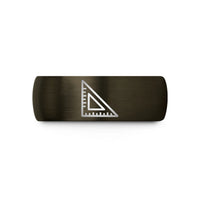 small unique presents him – gunmetal & black tungsten speed square wedding band