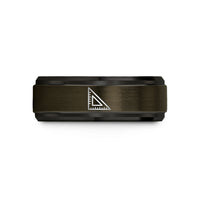 small unique presents him – gunmetal & black tungsten speed square wedding band