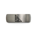personalized men's accessories – gunmetal & silver tungsten speed square wedding band