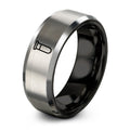 Test Tube – Tungsten Wedding Band, 8 mm, Black, Gray Comfort-Fit Unisex