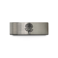 unique present ideas men – gold & gray tungsten november chrysanthemum wedding band