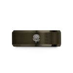 best presents for him – gunmetal & rose gold tungsten november chrysanthemum wedding band