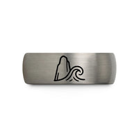 small present ideas men – blue & grey tungsten sea stack wave wedding band