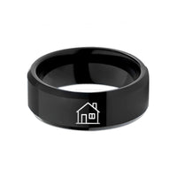 tungsten rings for men – black tungsten single family house wedding band